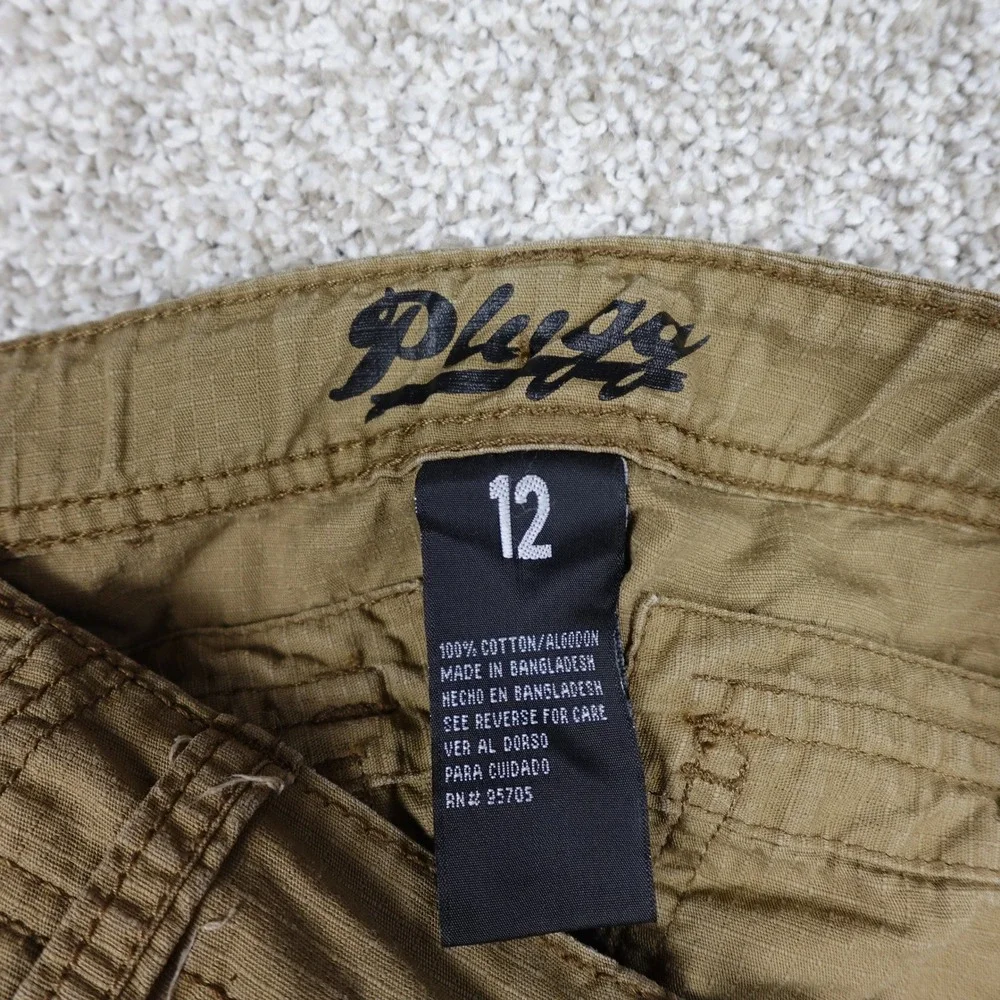 Plugg Boys Brown Cargo Shorts Size 12 Utility Multi-Pocket Skater Gorpcore